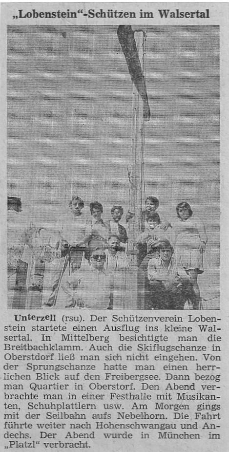 Zeitungsartikel Ausflug 1976 kleines Walsertal